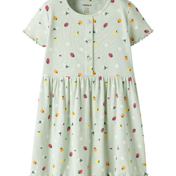 Name It Kjole - NmfVemia - Pale Aqua/Fruit Flowers