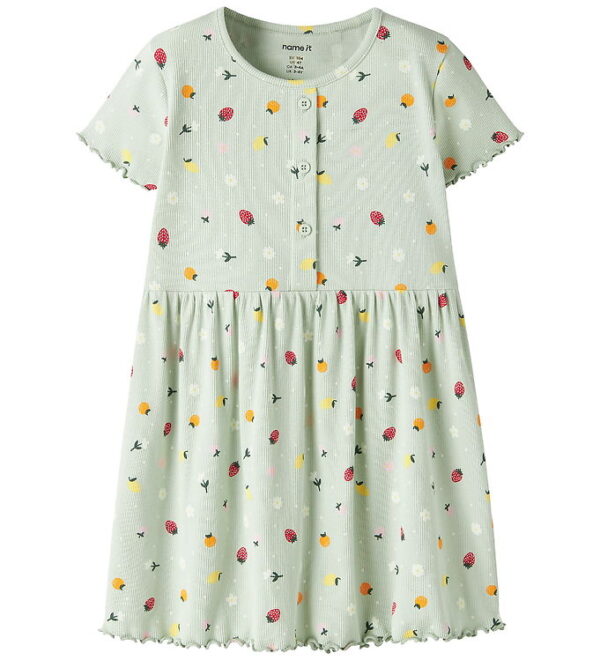 Name It Kjole - NmfVemia - Pale Aqua/Fruit Flowers