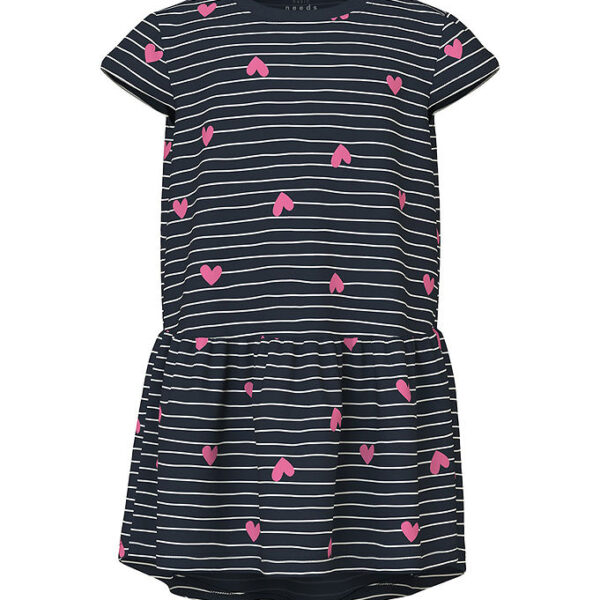 Name It Kjole - Noos - NmfVigga - Dark Sapphire/Hearts