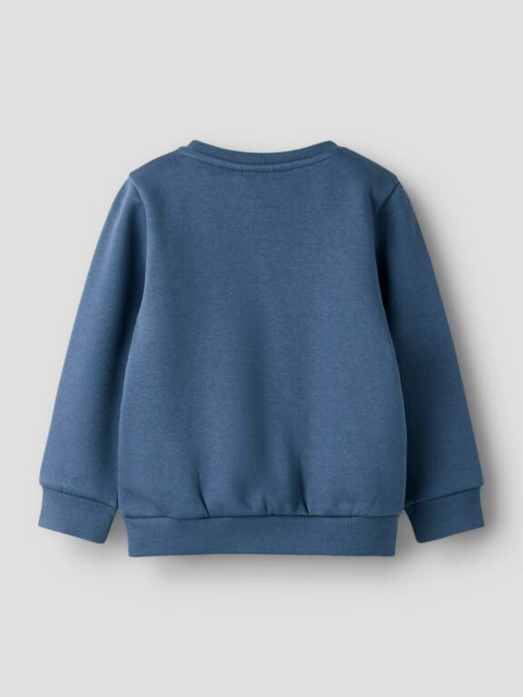 Name It Langærmede Sweat Trøje Med Små Figur Tegning, Str. 92-116 - Blå