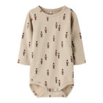 Name It Langærmet Body Med Mange Små Figur Print, Str. 56-92 - Beige