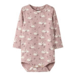 Name It Langærmet Body Med Svane Print, Str. 56-92
