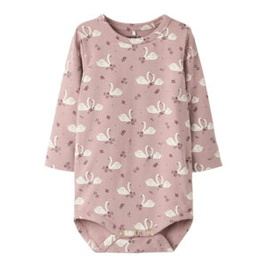 Name It Langærmet Body Med Svane Print, Str. 56-92