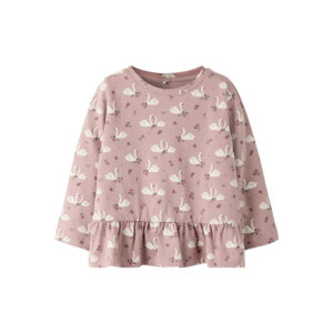 Name It Langærmet Top Med Svane Print, Str. 92-116