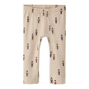 Name It Leggings Med Mange Små Figur Print, Str. 56-92 - Beige
