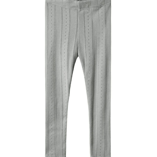 Name It Leggings - Noos - NmfJulia - Grey Melange m. Hulmønster