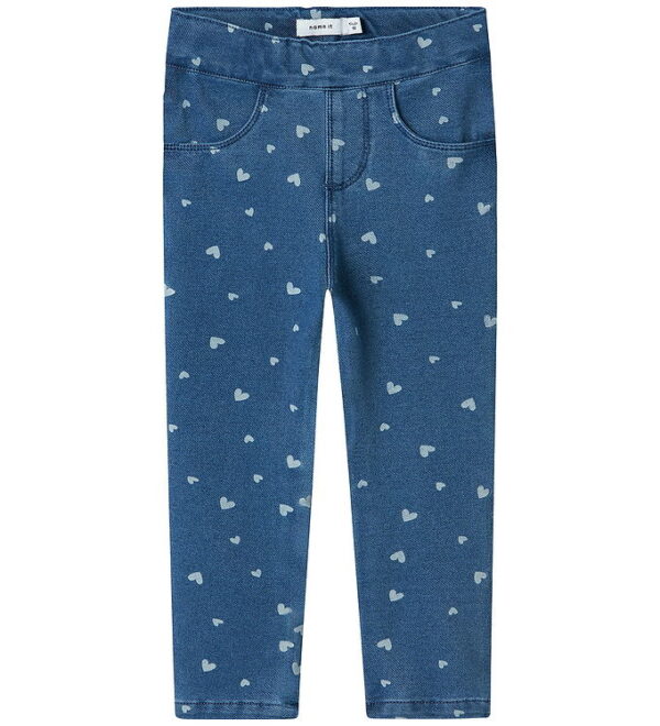 Name It Leggings - Noos - NmfSalli - Medium Blue Denim/Hearts