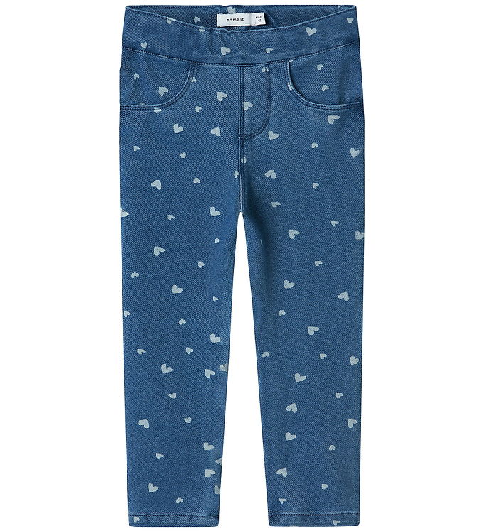 Name It Leggings - Noos - NmfSalli - Medium Blue Denim/Hearts Name It Leggings - Noos - NmfSalli - Medium Blue Denim/Hearts