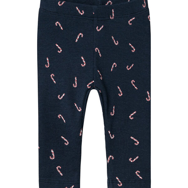 Name It Leggings - Rib - NbnDab - Dark Sapphire m. Julestokke