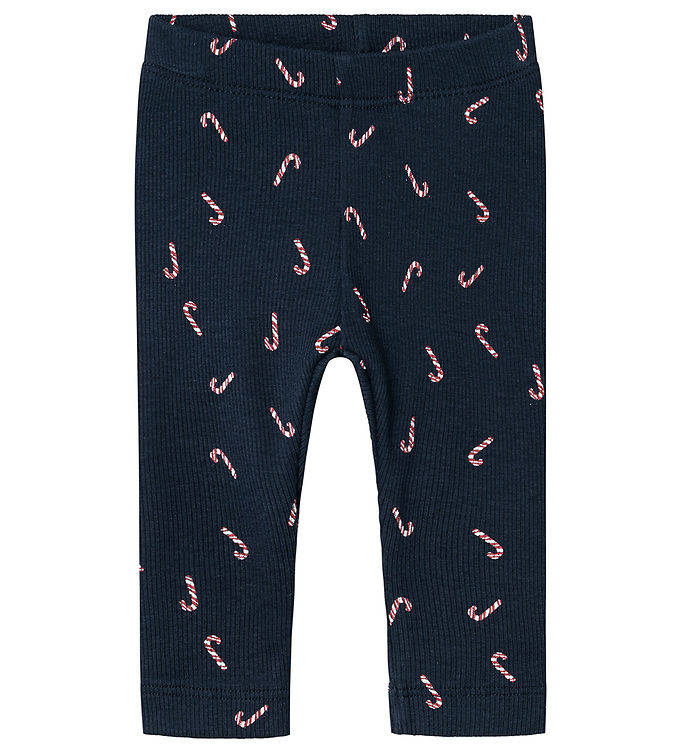 Name It Leggings - Rib - NbnDab - Dark Sapphire m. Julestokke Name It Leggings - Rib - NbnDab - Dark Sapphire m. Julestokke