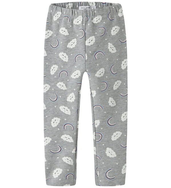 Name It Leggins - NmfDavina - AOP - Grey Melange/Rainbow Clouds