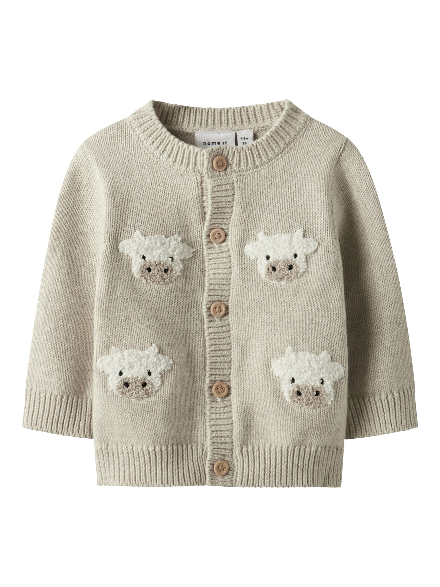 Name It Lional Strik Cardigan - Peyote Melange - 50 cm