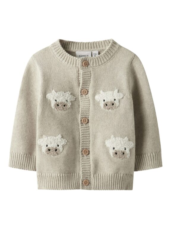 Name It Lional Strik Cardigan - Peyote Melange - 50 cm
