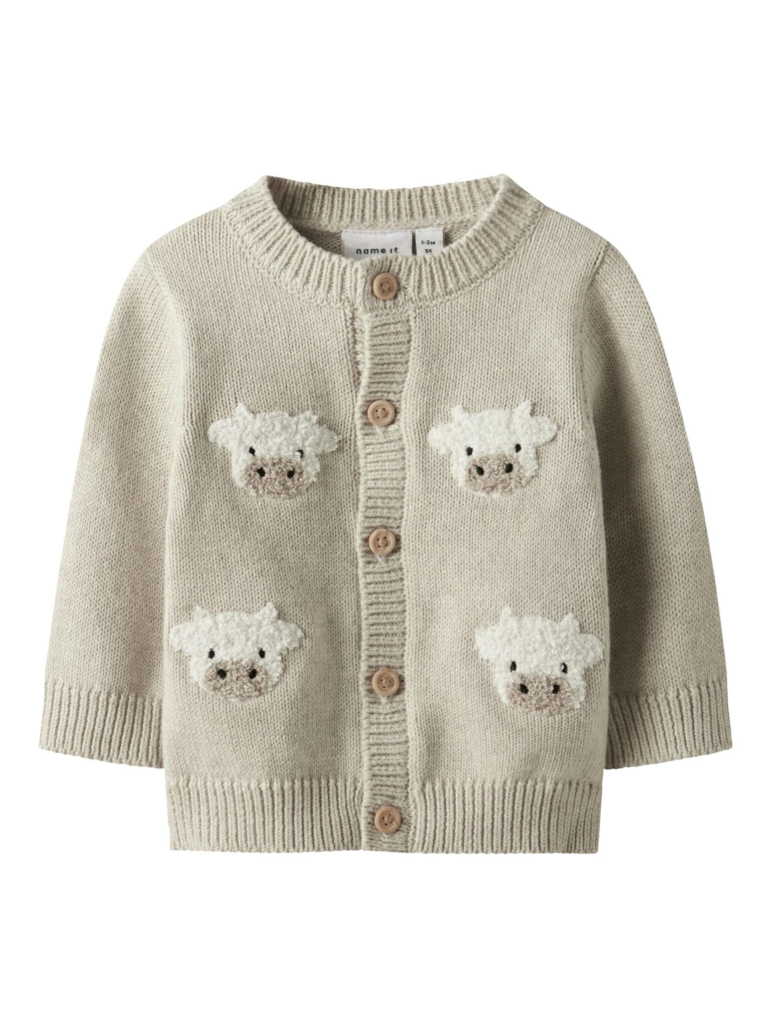 Name It Lional Strik Cardigan - Peyote Melange - 50 cm