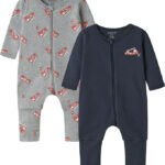 Name It Natdragt - Noos - 2-pak - Gråmeleret/Dark Sa