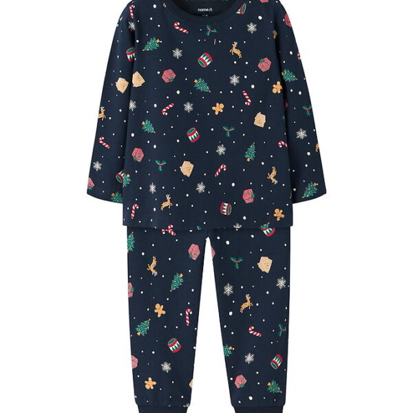 Name It Nattøj - 2-Delt - NmnVismas - Navy Blazer/Xmas AOP Navy