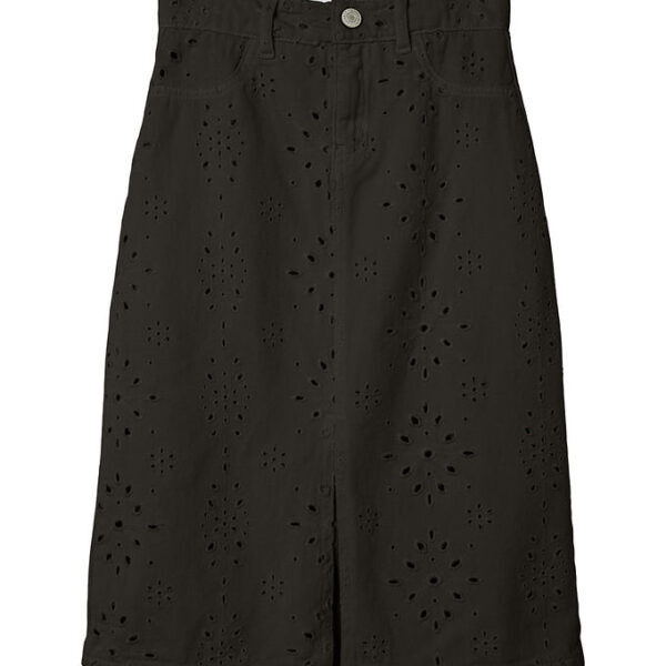 Name It Nederdel - Twill - NkfNinna - Sort m. Hulmønster Name It Nederdel - Twill - NkfNinna - Sort m. Hulmønster