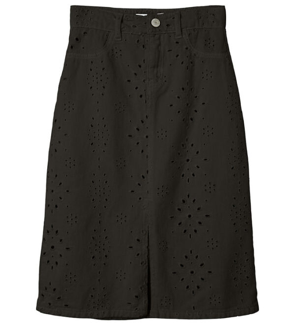 Name It Nederdel - Twill - NkfNinna - Sort m. Hulmønster Name It Nederdel - Twill - NkfNinna - Sort m. Hulmønster