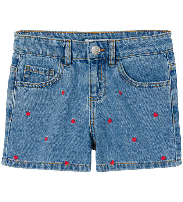 Name It Shorts - NkfBella - Noos - Medium Blue Denim/HEART EMBRO