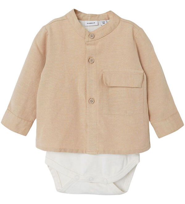 Name It Skjortebody L/Æ - NbmFaher - Humus