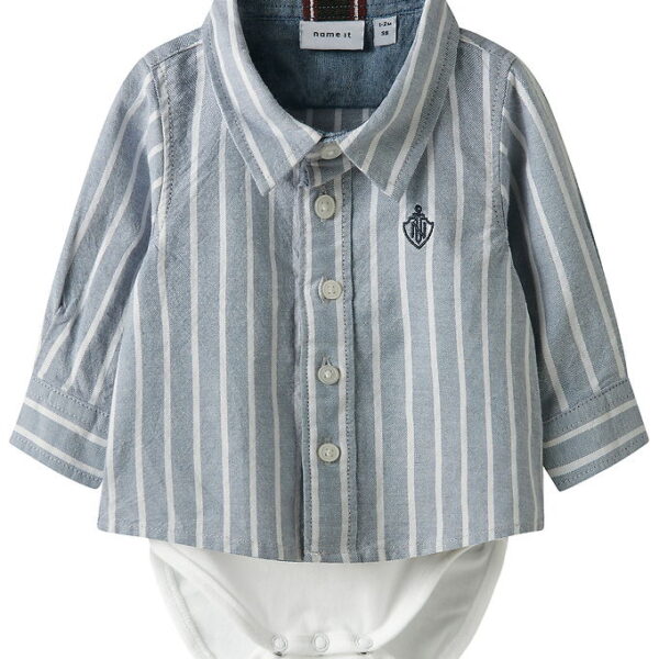 Name It Skjortebody l/æ - NbmRekid - Flint Stone/Thin Stripe - B