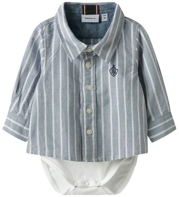 Name It Skjortebody l/æ - NbmRekid - Flint Stone/Thin Stripe - B