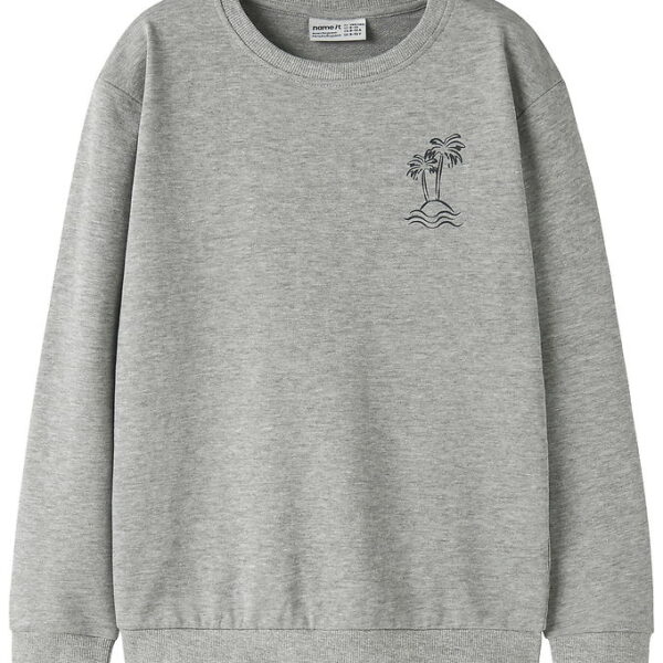 Name It Sweatshirt - NkmVasse - Grey Melange/Palm