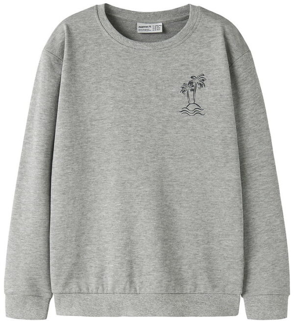 Name It Sweatshirt - NkmVasse - Grey Melange/Palm