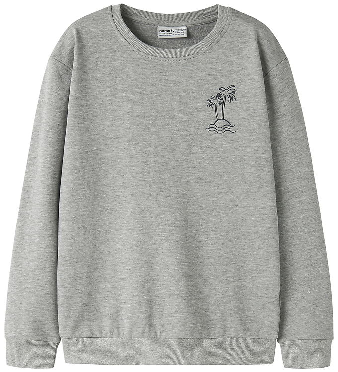 Name It Sweatshirt - NkmVasse - Grey Melange/Palm Name It Sweatshirt - NkmVasse - Grey Melange/Palm
