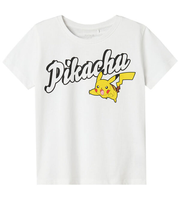 Name It T-Shirt - Noos - NkmDex Pokémon - Bright White m. Pikach