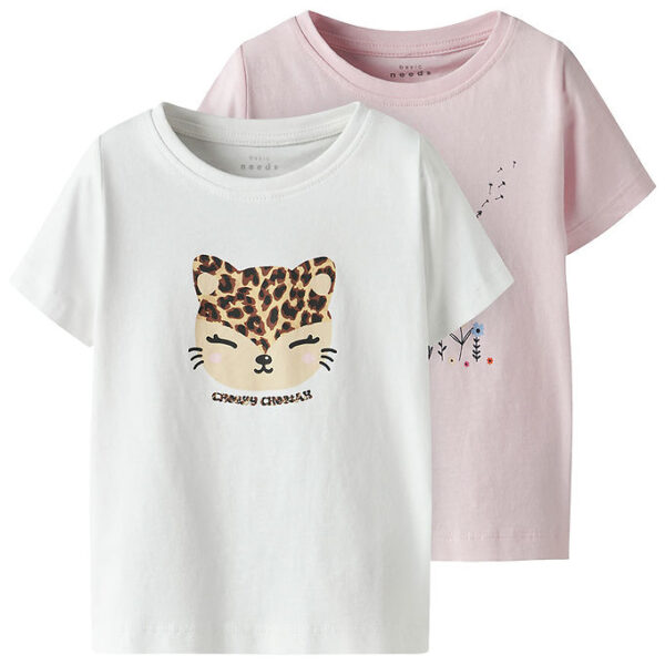 Name It T-shirt - 2-pak - NmfVanaya - Ballerina/Bright White