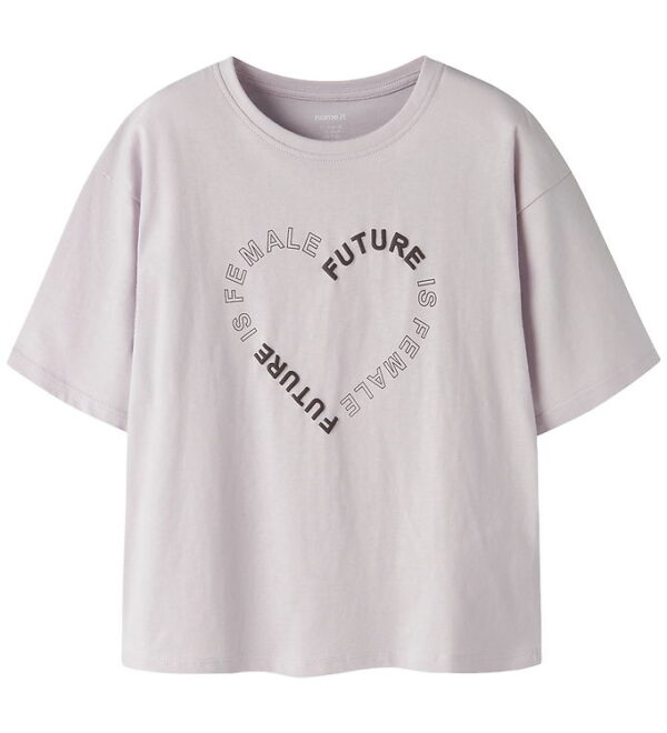 Name It T-shirt - NkfTatea - Lilac Marble m. Print