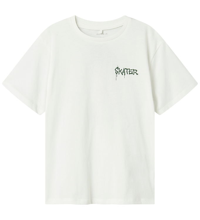 Name It T-shirt - NkmNotti - Cloud Dancer/Garden topiary