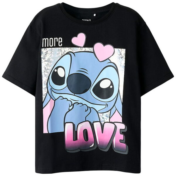 Name It T-shirt - Noos - NkfFora - Stitch - Black