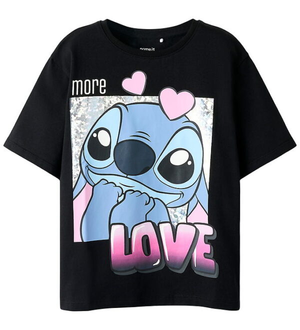 Name It T-shirt - Noos - NkfFora - Stitch - Black Name It T-shirt - Noos - NkfFora - Stitch - Black