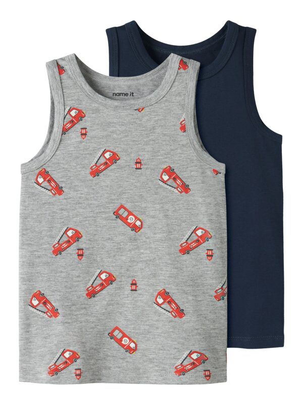 Name It Tank Top 2pak Grey Firetruck NOOS - Grey Melange - 86 cm Name It Tank Top 2pak Grey Firetruck NOOS - Grey Melange - 86 cm