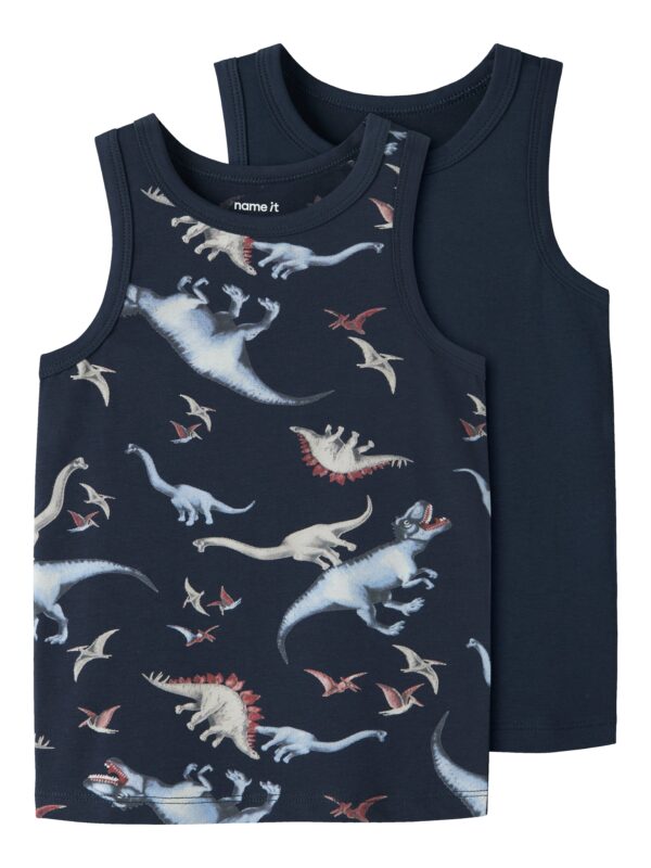 Name It Tank Top 2pak Navy Dino NOOS - Navy Blazer - 86 cm