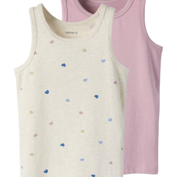 Name It Tank Top 2pak Peyote Hearts NOOS - Peyote Melange - 86 cm