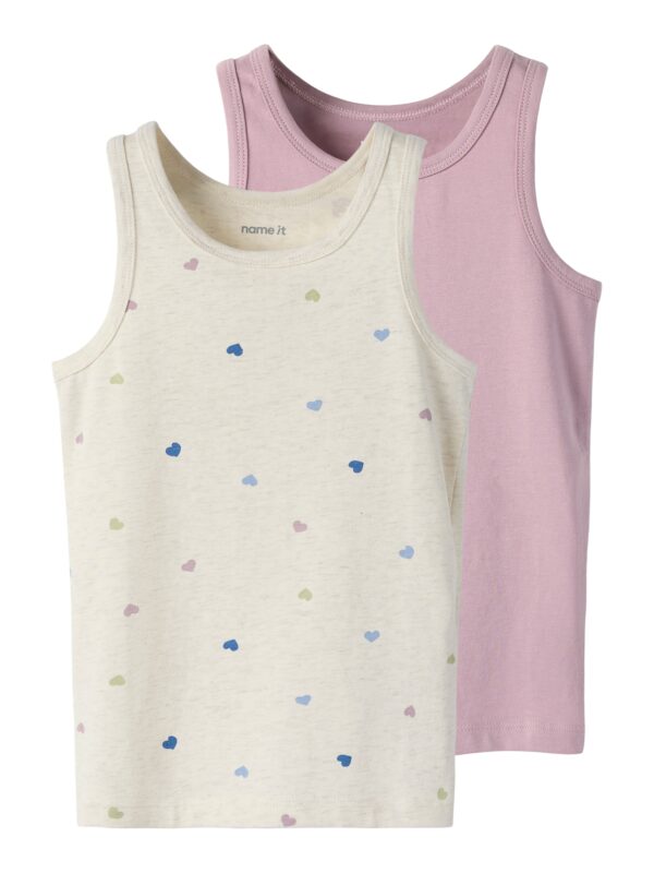 Name It Tank Top 2pak Peyote Hearts NOOS - Peyote Melange - 86 cm