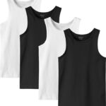 Name It Undertrøje - Noos - NkmTank - 4-pak - Sort/w/ 2 x Bright