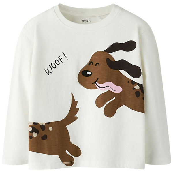 Name it Bluse - NmfVelda - Cloud Dancer/Happy Dog