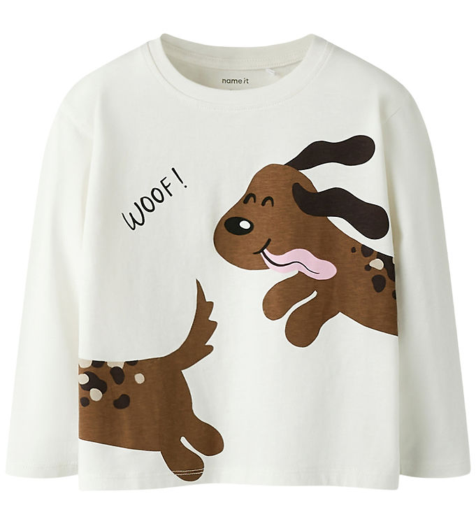 Name it Bluse - NmfVelda - Cloud Dancer/Happy Dog Name it Bluse - NmfVelda - Cloud Dancer/Happy Dog
