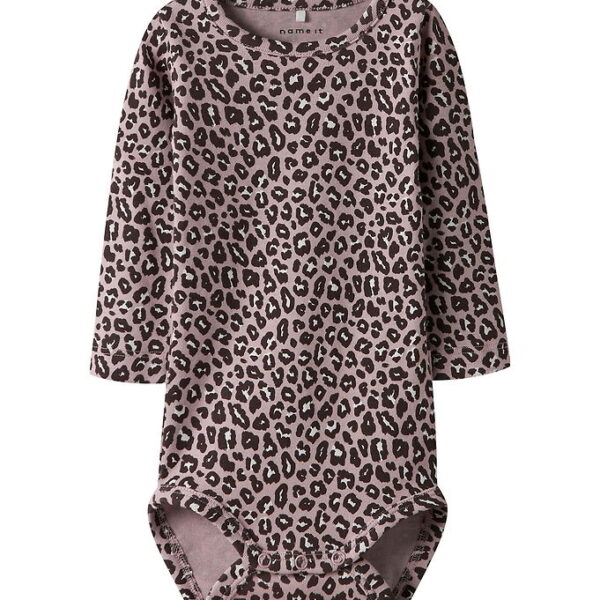 Name it Body l/æ - NbfLeoana - Burnished Lilac m. Leopardprint