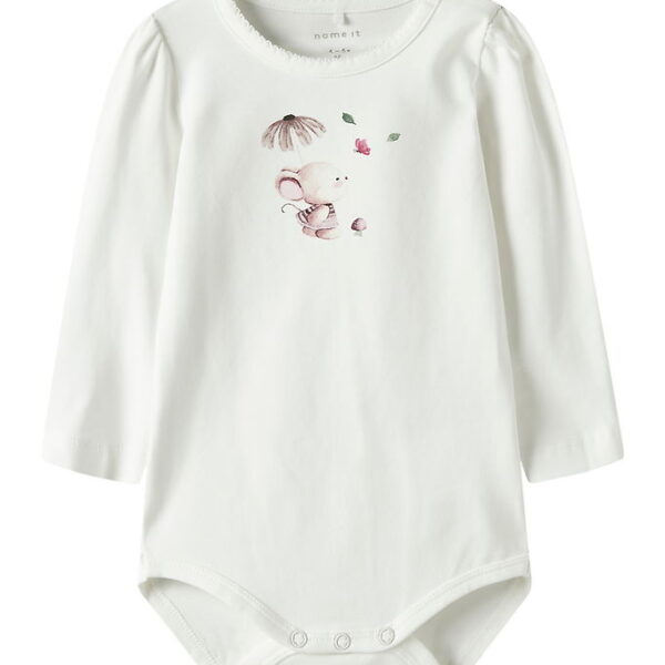 Name it Body l/æ - NbfLotus - Cloud Dancer m. Print