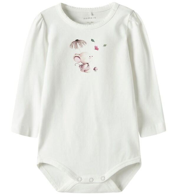 Name it Body l/æ - NbfLotus - Cloud Dancer m. Print