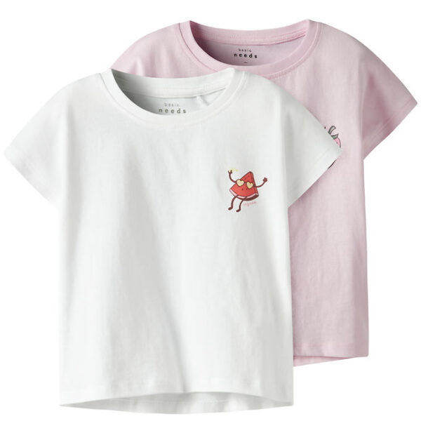 Name it T-shirt - 2-Pak - NmfVarutti - Ballerina/Bright White Name it T-shirt - 2-Pak - NmfVarutti - Ballerina/Bright White