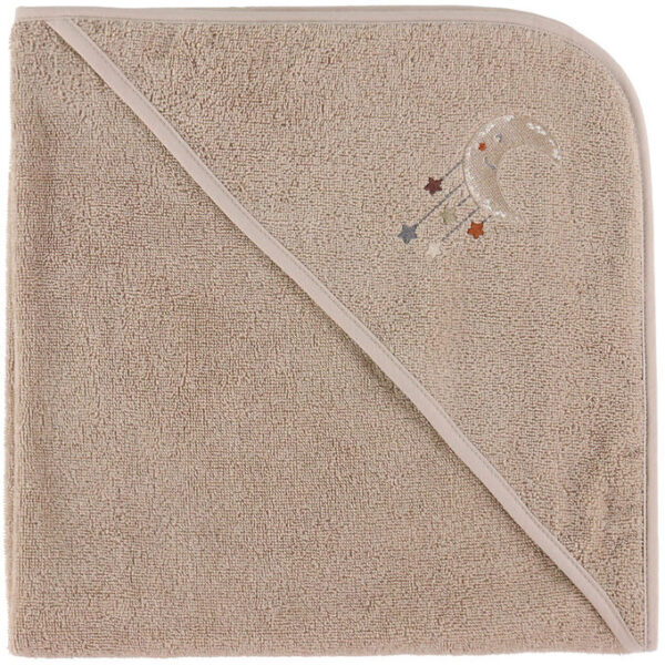 Nørgaard Madsens Babyhåndklæde - 100x100 cm - Sand m. Måne og St Nørgaard Madsens Babyhåndklæde - 100x100 cm - Sand m. Måne og St