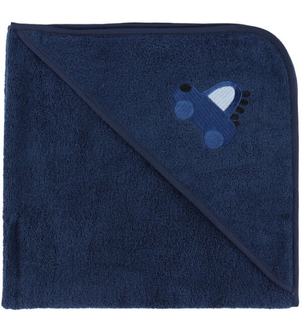 Nørgaard Madsens Babyhåndklæde - 75x75 cm - Navy m. Bil