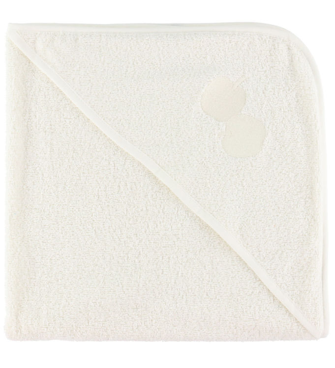 Nørgaard Madsens Babyhåndklæde- 75x75 cm - Off White m. Æbler