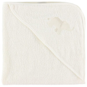 Nørgaard Madsens Babyhåndklæde - 75x75 cm - Off White m. Elefant